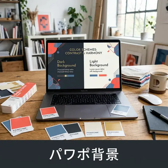 パワポ背景の選び方：読みやすさを落とさない配色ルール のアイキャッチ画像